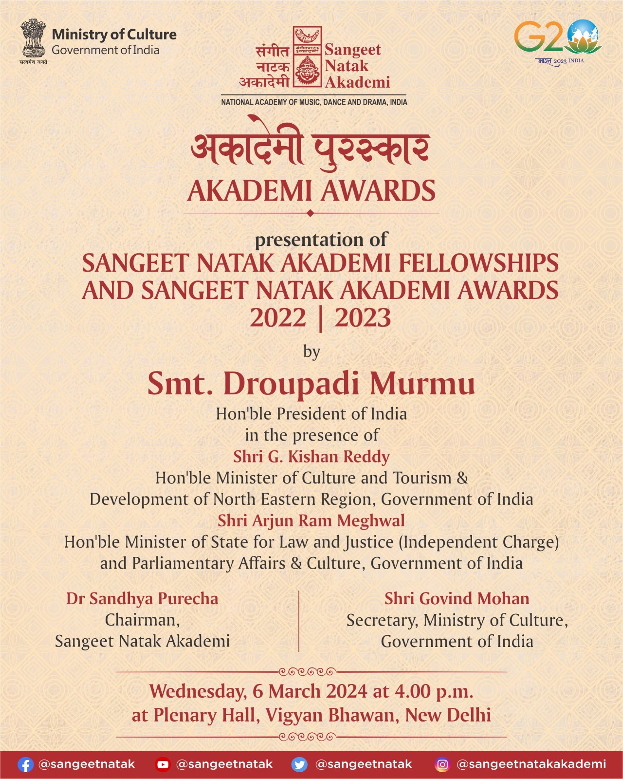 Sangeet Natak Akademi Award 2022 & 2023