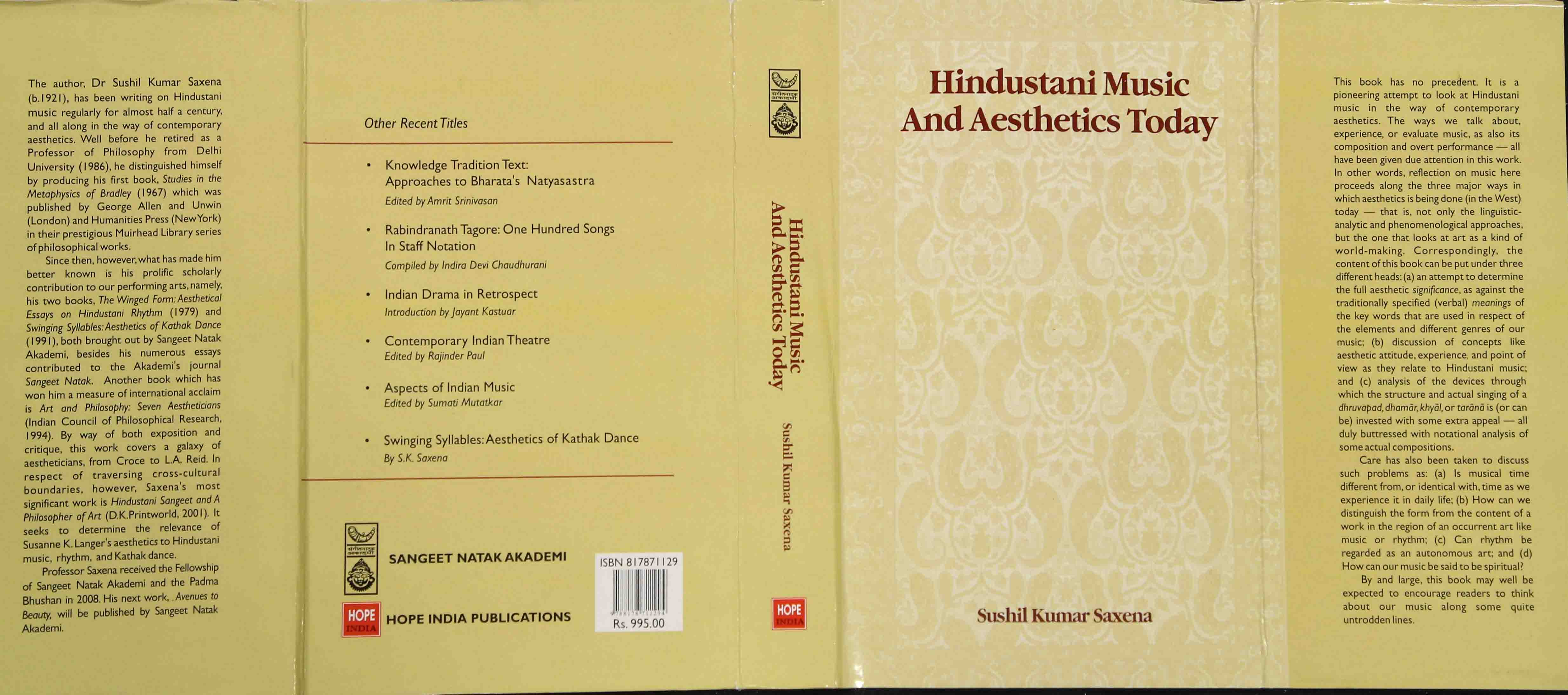 Hindustani Music And Aesthetics Today Hindustani Music And Aesthetics Today